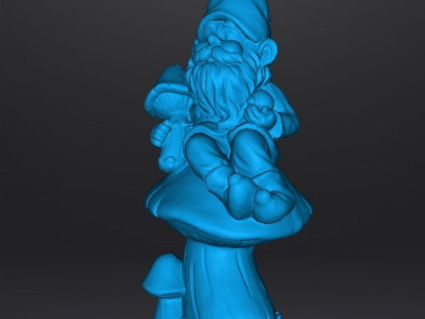 GARDEN GNOME ON MUSHROOM FIGURE MODEL STATUE ART Model do druku 3D