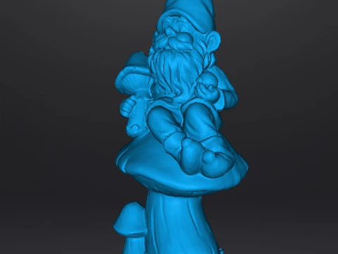 GARDEN GNOME ON MUSHROOM FIGURE MODEL STATUE ART 3D Print Model