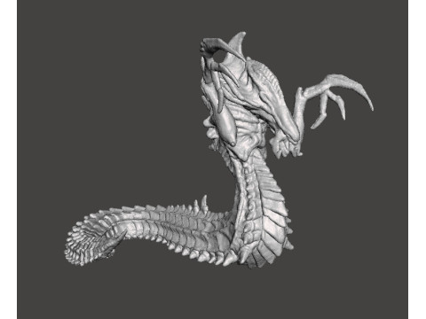 HYDRALISK ATTACK MINIATURE MODEL FIGURE FOR SCIFI GAMES RPG DND 3D 프린트 모델
