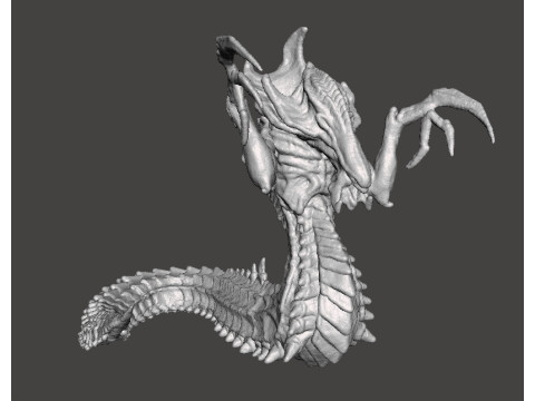 HYDRALISK ATTACK MINIATURE MODEL FIGURE FOR SCIFI GAMES RPG DND 3D 프린트 모델