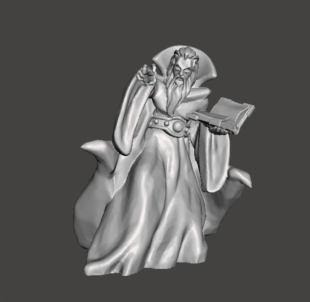 ZORGON EVIL WIZARD MINIATURE MODEL FOR FANTASY GAMES RPG DND 3D Print Model .c4d .max .obj .3ds .fbx .stl .blend