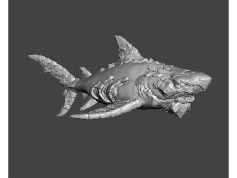 STONE SHARK MINIATURE MODEL FIGURE FOR FANTASY GAMES RPG DND 3D Baskı Modeli