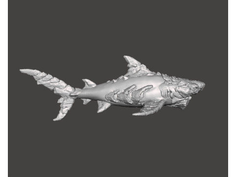 STONE SHARK MINIATURE MODEL FIGURE FOR FANTASY GAMES RPG DND 3D प्रिंट मॉडल
