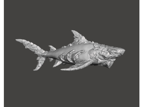 STONE SHARK MINIATURE MODEL FIGURE FOR FANTASY GAMES RPG DND 3D प्रिंट मॉडल