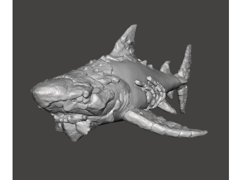 STONE SHARK MINIATURE MODEL FIGURE FOR FANTASY GAMES RPG DND 3D प्रिंट मॉडल