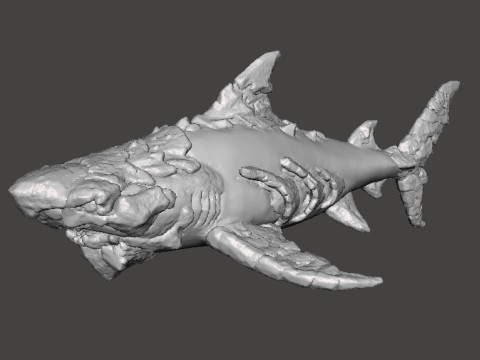 STONE SHARK MINIATURE MODEL FIGURE FOR FANTASY GAMES RPG DND 3D प्रिंट मॉडल