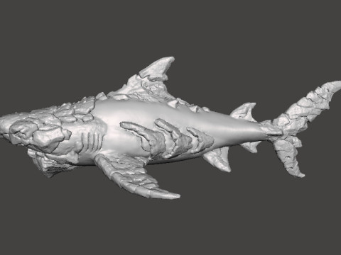 STONE SHARK MINIATURE MODEL FIGURE FOR FANTASY GAMES RPG DND 3D प्रिंट मॉडल