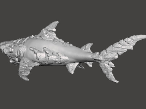 STONE SHARK MINIATURE MODEL FIGURE FOR FANTASY GAMES RPG DND 3D प्रिंट मॉडल