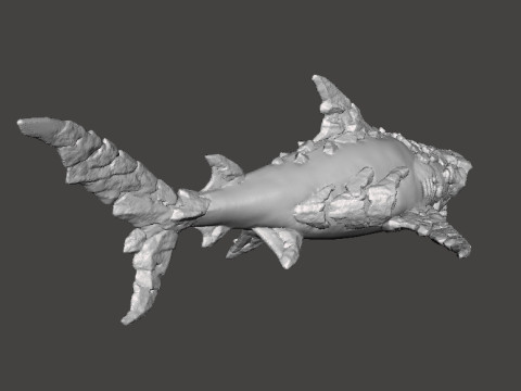 STONE SHARK MINIATURE MODEL FIGURE FOR FANTASY GAMES RPG DND 3D प्रिंट मॉडल