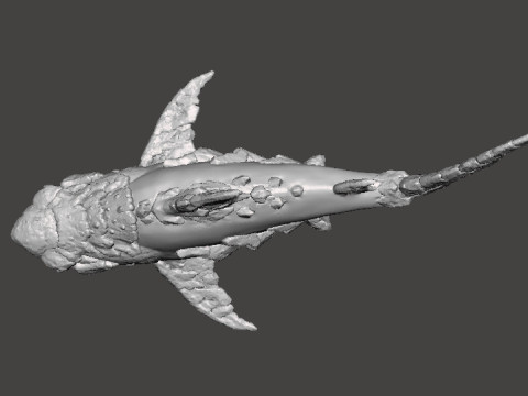 STONE SHARK MINIATURE MODEL FIGURE FOR FANTASY GAMES RPG DND 3D प्रिंट मॉडल