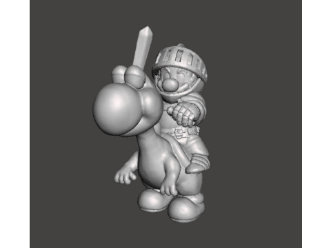 MARIO KNIGHT ON YOSHI MINIATURE MODEL FANTASY GAMES RPG DND 3Dプリントモデル