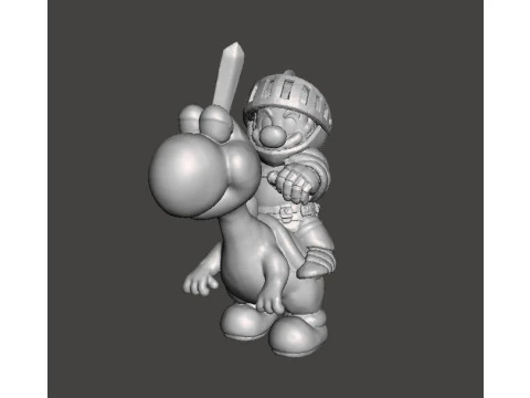 MARIO KNIGHT AUF YOSHI MINIATURMODELL FANTASY SPIELE RPG DND 3D Druckmodell