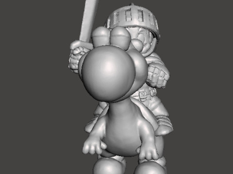 MARIO KNIGHT ON YOSHI MINIATURE MODEL FANTASY GAMES RPG DND Modelo de Impressão 3D