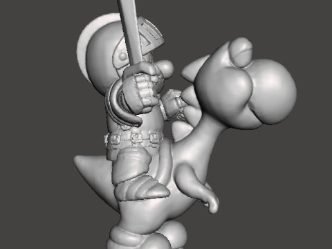 MARIO KNIGHT ON YOSHI MINIATURE MODEL FANTASY GAMES RPG DND Modelo de Impressão 3D