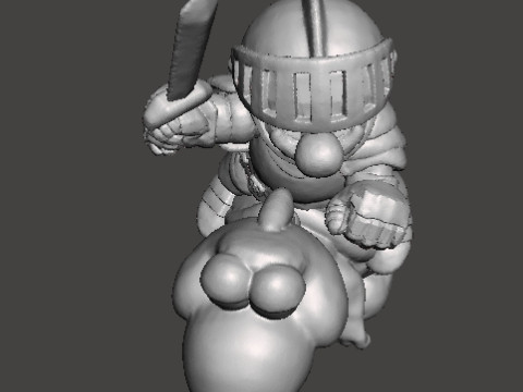 MARIO KNIGHT ON YOSHI MINIATURE MODEL FANTASY GAMES RPG DND Modelo de Impressão 3D