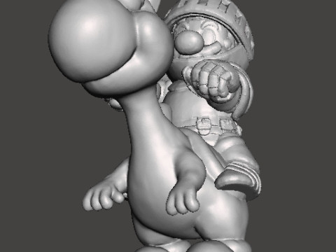 MARIO KNIGHT ON YOSHI MINIATURE MODEL FANTASY GAMES RPG DND Modelo de Impressão 3D