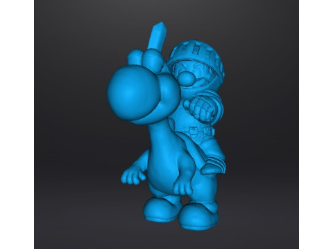 MARIO KNIGHT ON YOSHI MINIATURE MODEL FANTASY GAMES RPG DND Modelo de Impressão 3D