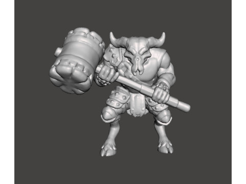 RHINOTAUR WARRIOR MINIATURE MODEL FANTASY GAMES RPG DND 3Dプリントモデル