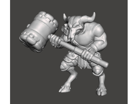 RHINOTAUR WARRIOR MINIATURE MODEL FANTASY GAMES RPG DND 3Dプリントモデル