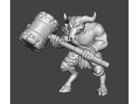 RHINOTAUR WARRIOR MINIATURE MODEL FANTASY GAMES RPG DND 3D Print Model