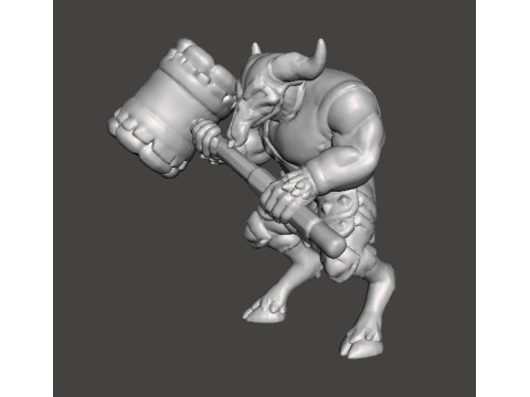 RHINOTAUR WARRIOR MINIATURE MODEL FANTASY GAMES RPG DND 3Dプリントモデル
