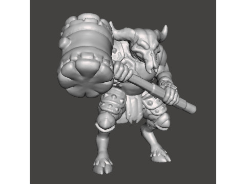 RHINOTAUR WARRIOR MINIATURE MODEL FANTASY GAMES RPG DND 3Dプリントモデル