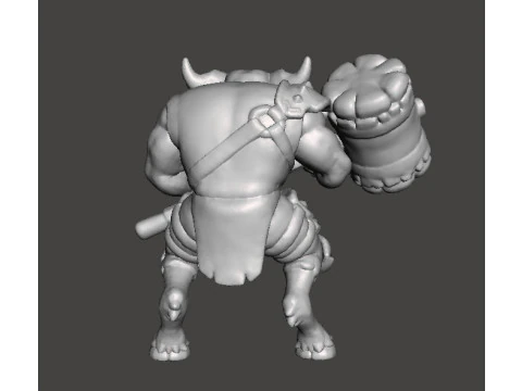 RHINOTAUR WARRIOR MINIATURE MODEL FANTASY GAMES RPG DND 3D Print Model