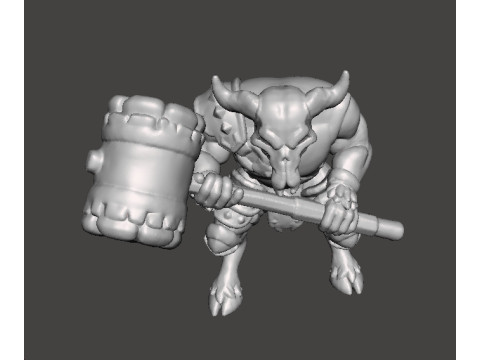 RHINOTAUR WARRIOR MINIATURE MODEL FANTASY GAMES RPG DND 3Dプリントモデル