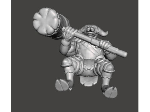 RHINOTAUR WARRIOR MINIATURE MODEL FANTASY GAMES RPG DND 3D Print Model
