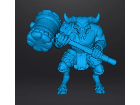 RHINOTAUR WARRIOR MINIATURE MODEL FANTASY GAMES RPG DND 3D Print Model
