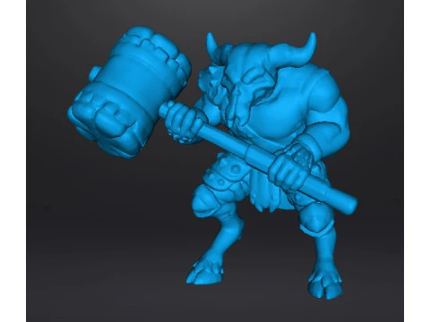 RHINOTAUR WARRIOR MINIATURE MODEL FANTASY GAMES RPG DND 3D Print Model