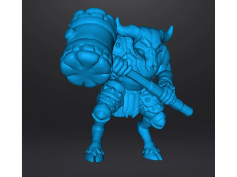 RHINOTAUR WARRIOR MINIATURE MODEL FANTASY GAMES RPG DND 3D Print Model