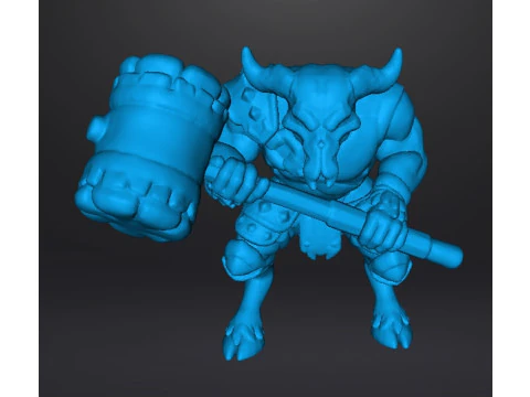 RHINOTAUR WARRIOR MINIATURE MODEL FANTASY GAMES RPG DND 3D Print Model