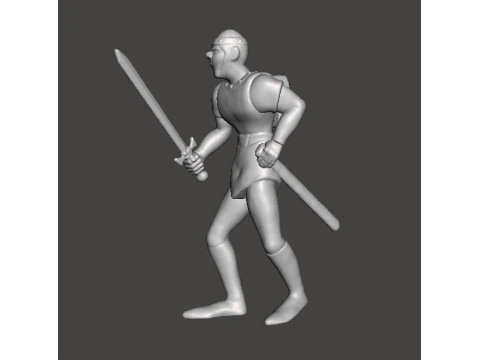 DIRK THE DARING MINIATURE MODEL FIGURE FOR FANTASY GAMES RPG DND 3D Print Model