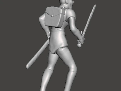 DIRK THE DARING MINIATURE MODEL FIGURE FOR FANTASY GAMES RPG DND 3D Print Model