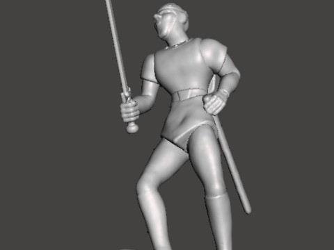 DIRK THE DARING MINIATURE MODEL FIGURE FOR FANTASY GAMES RPG DND 3D Принт Модель