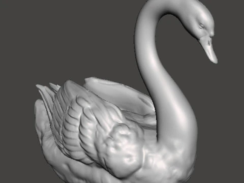 CYGNE FIGURINE R&Eacute;ALISTE MOD&Egrave;LE CR&Eacute;ATURE ANIMALE FAUNE NATURE Modèles 3D en vedette