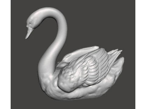 CYGNE FIGURINE R&Eacute;ALISTE MOD&Egrave;LE CR&Eacute;ATURE ANIMALE FAUNE NATURE Modèles 3D en vedette