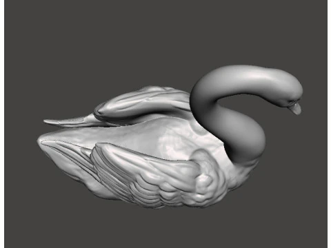 CYGNE FIGURINE R&Eacute;ALISTE MOD&Egrave;LE CR&Eacute;ATURE ANIMALE FAUNE NATURE Modèles 3D en vedette