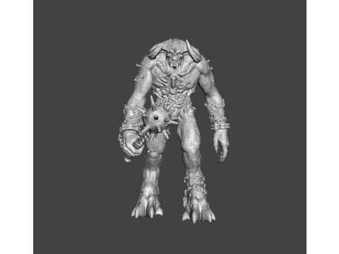 TITAN DEMON WITH MACE MINIATURE MODEL FIGURE FOR FANTASY OR SCIFI GAMES RPG DND Modèles 3D en vedette