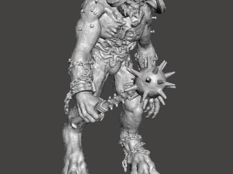TITAN DEMON WITH MACE MINIATURE MODEL FIGURE FOR FANTASY OR SCIFI GAMES RPG DND 3D Принт Модель