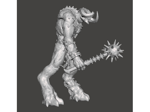 TITAN DEMON WITH MACE MINIATURE MODEL FIGURE FOR FANTASY OR SCIFI GAMES RPG DND 3D Принт Модель