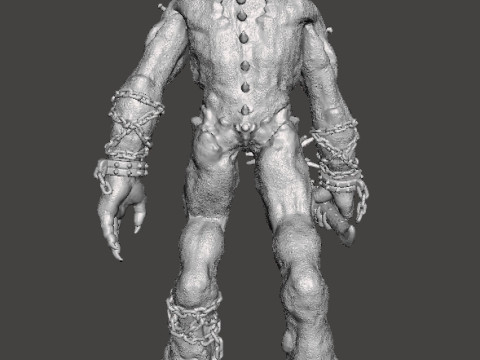 TITAN DEMON WITH MACE MINIATURE MODEL FIGURE FOR FANTASY OR SCIFI GAMES RPG DND 3D Принт Модель