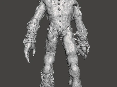 TITAN DEMON WITH MACE MINIATURE MODEL FIGURE FOR FANTASY OR SCIFI GAMES RPG DND 3D Print Model