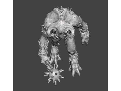 TITAN DEMON WITH MACE MINIATURE MODEL FIGURE FOR FANTASY OR SCIFI GAMES RPG DND 3D Принт Модель