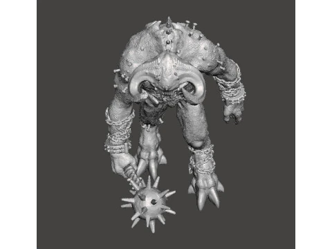 TITAN DEMON WITH MACE MINIATURE MODEL FIGURE FOR FANTASY OR SCIFI GAMES RPG DND 3D Print Model