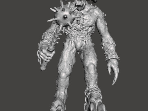 TITAN DEMON WITH MACE MINIATURE MODEL FIGURE FOR FANTASY OR SCIFI GAMES RPG DND 3D Принт Модель