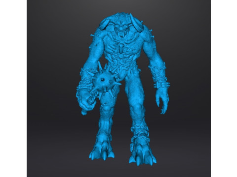 TITAN DEMON WITH MACE MINIATURE MODEL FIGURE FOR FANTASY OR SCIFI GAMES RPG DND 3D Принт Модель