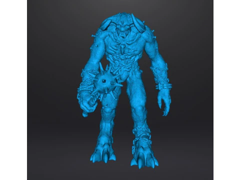 TITAN DEMON WITH MACE MINIATURE MODEL FIGURE FOR FANTASY OR SCIFI GAMES RPG DND 3D Print Model