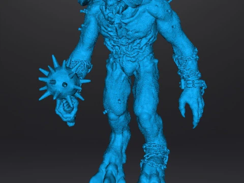 TITAN DEMON WITH MACE MINIATURE MODEL FIGURE FOR FANTASY OR SCIFI GAMES RPG DND 3D Print Model